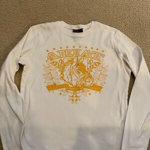 Ariat Long Sleeve Shirt with Metallic Gold Horse Graphic